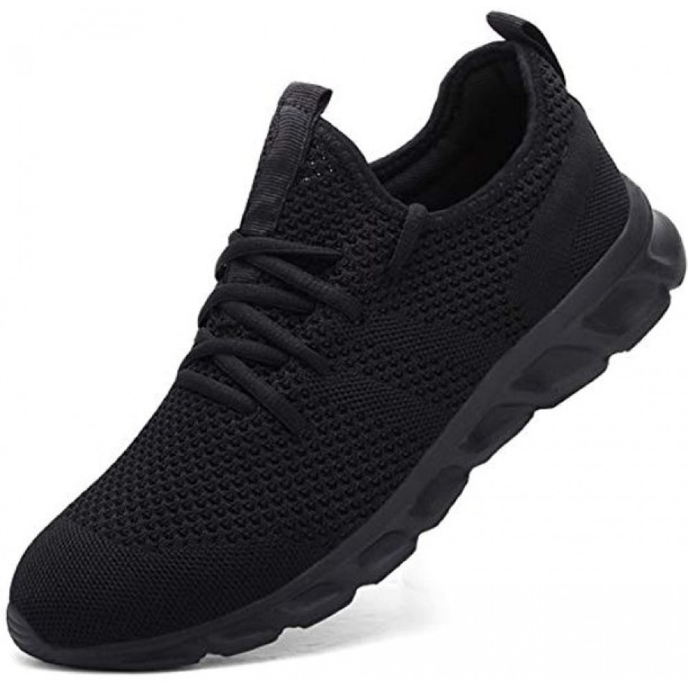 Mens Lightweight Athletic Running Walking Gym Casual Sports Shoes Fashion Sneakers Black