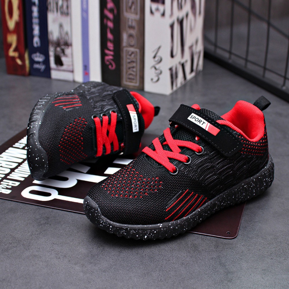 Children's Spring and Autumn Fashion Flying Woven Breathable Middle-Aged Boys' Casual Sports Shoes